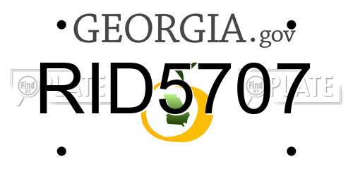 RID5707 Georgia License Plate