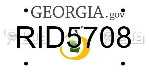 RID5708 Georgia License Plate