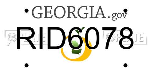 RID6078 Georgia License Plate