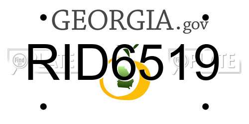 RID6519 Georgia License Plate