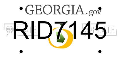 RID7145 Georgia License Plate