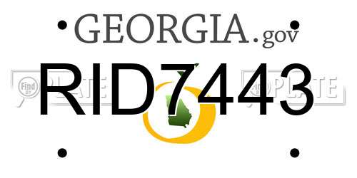 RID7443 Georgia License Plate