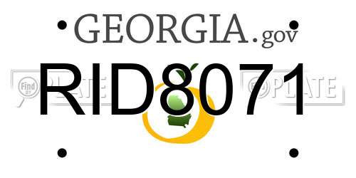 RID8071 Georgia License Plate