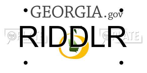 RIDDLR Georgia License Plate