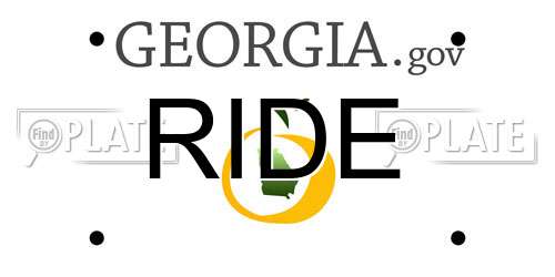RIDE Georgia License Plate