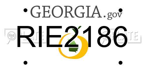 RIE2186 Georgia License Plate
