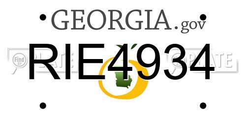 RIE4934 Georgia License Plate