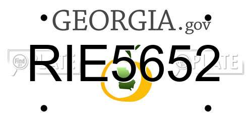 RIE5652 Georgia License Plate