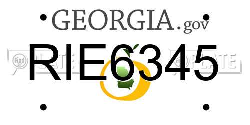 RIE6345 Georgia License Plate