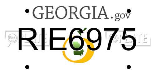 RIE6975 Georgia License Plate