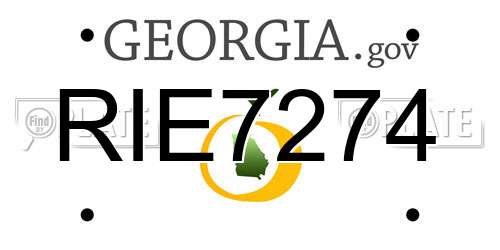 RIE7274 Georgia License Plate