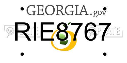 RIE8767 Georgia License Plate