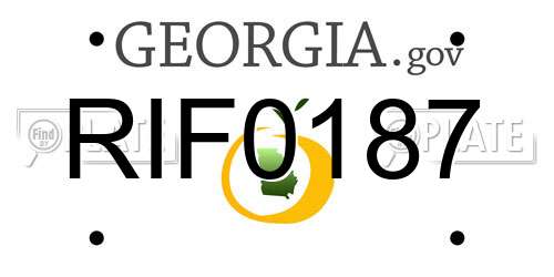 RIF0187 Georgia License Plate