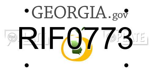 RIF0773 Georgia License Plate