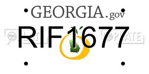 RIF1677 Georgia License Plate