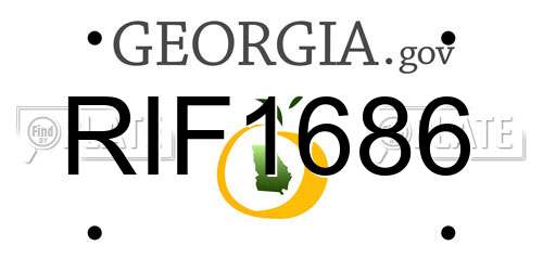 RIF1686 Georgia License Plate