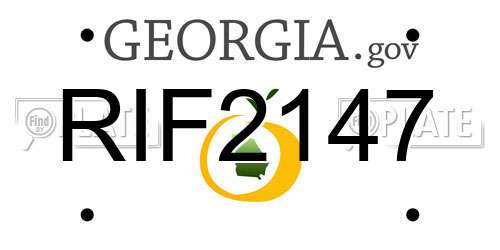RIF2147 Georgia License Plate