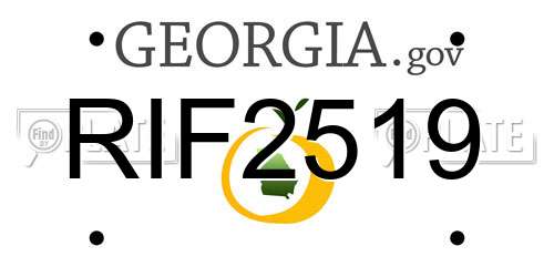 RIF2519 Georgia License Plate