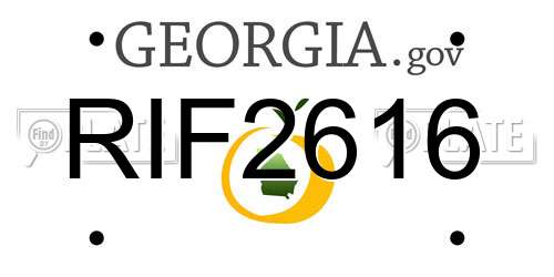 RIF2616 Georgia License Plate