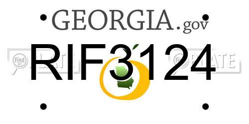 RIF3124 Georgia License Plate