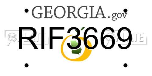 RIF3669 Georgia License Plate
