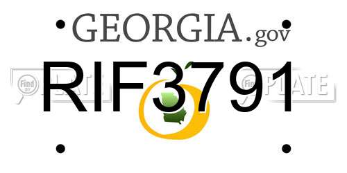 RIF3791 Georgia License Plate