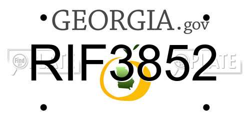 RIF3852 Georgia License Plate