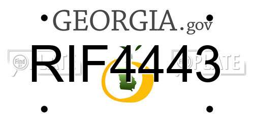 RIF4443 Georgia License Plate