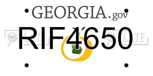 RIF4650 Georgia License Plate