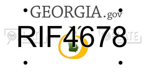 RIF4678 Georgia License Plate