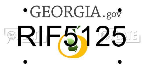 RIF5125 Georgia License Plate