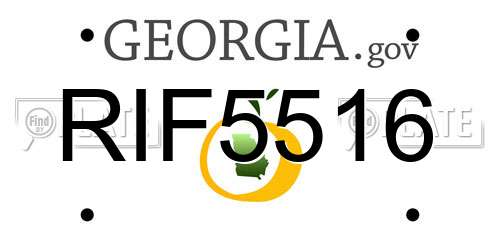 RIF5516 Georgia License Plate