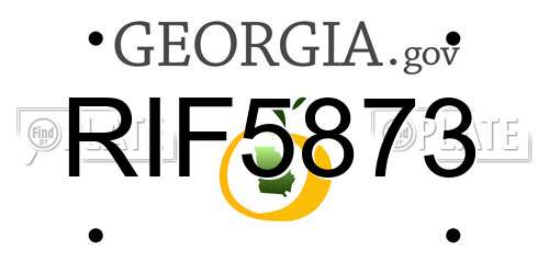 RIF5873 Georgia License Plate