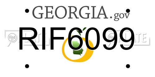 RIF6099 Georgia License Plate