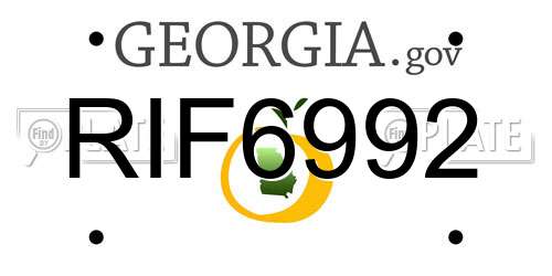 RIF6992 Georgia License Plate