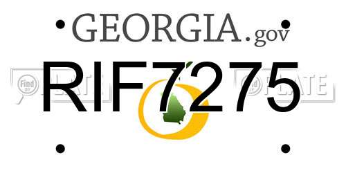 RIF7275 Georgia License Plate