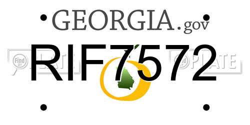 RIF7572 Georgia License Plate