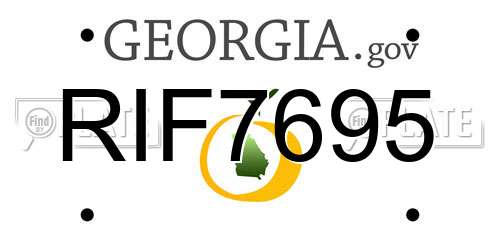 RIF7695 Georgia License Plate