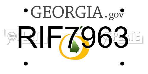 RIF7963 Georgia License Plate