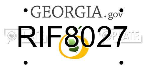 RIF8027 Georgia License Plate