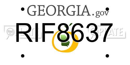 RIF8637 Georgia License Plate