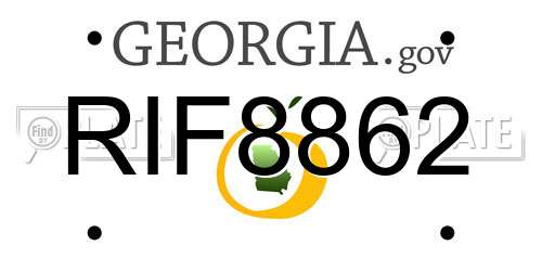 RIF8862 Georgia License Plate