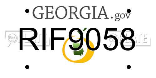 RIF9058 Georgia License Plate