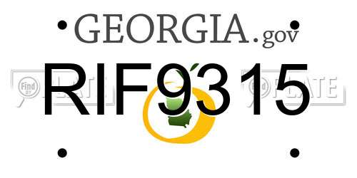 RIF9315 Georgia License Plate