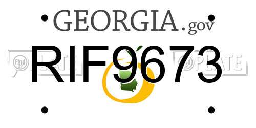 RIF9673 Georgia License Plate