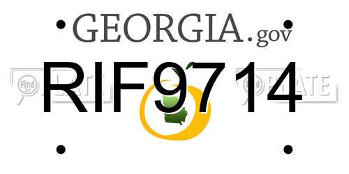 RIF9714 Georgia License Plate