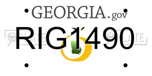 RIG1490 Georgia License Plate
