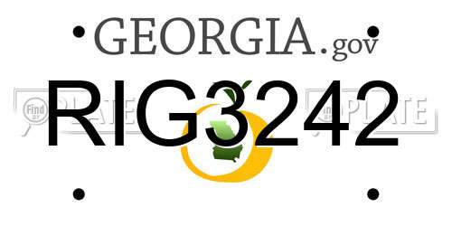 RIG3242 Georgia License Plate