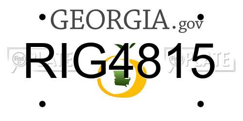 RIG4815 Georgia License Plate