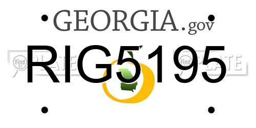RIG5195 Georgia License Plate
